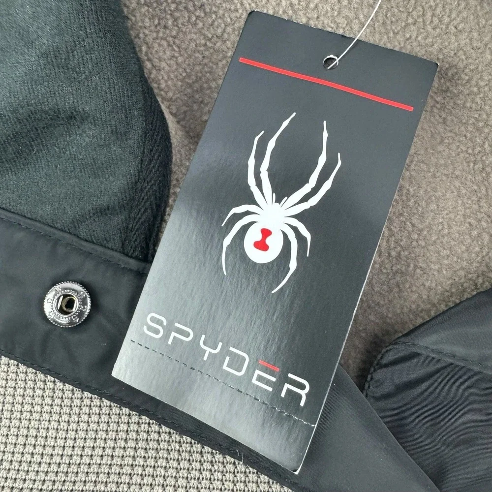 NWT Spyder Brown Cinder‎ Polyester 1/4 Snap Pullover Sweater Mens Size Medium